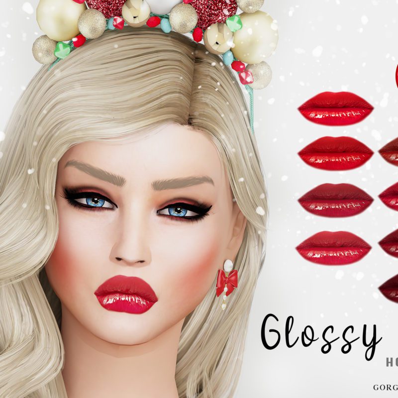 Glossy Red Lipstick