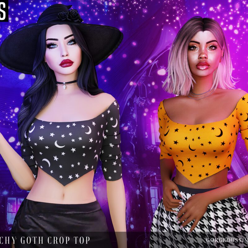 Witchy Goth Crop Top